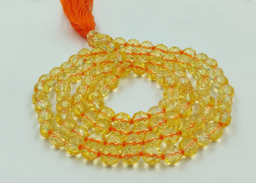 Citrine Mala, 1.25 lac Brihaspati Mantras Abhimantrit